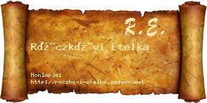 Ráczkövi Etelka névjegykártya