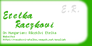 etelka raczkovi business card